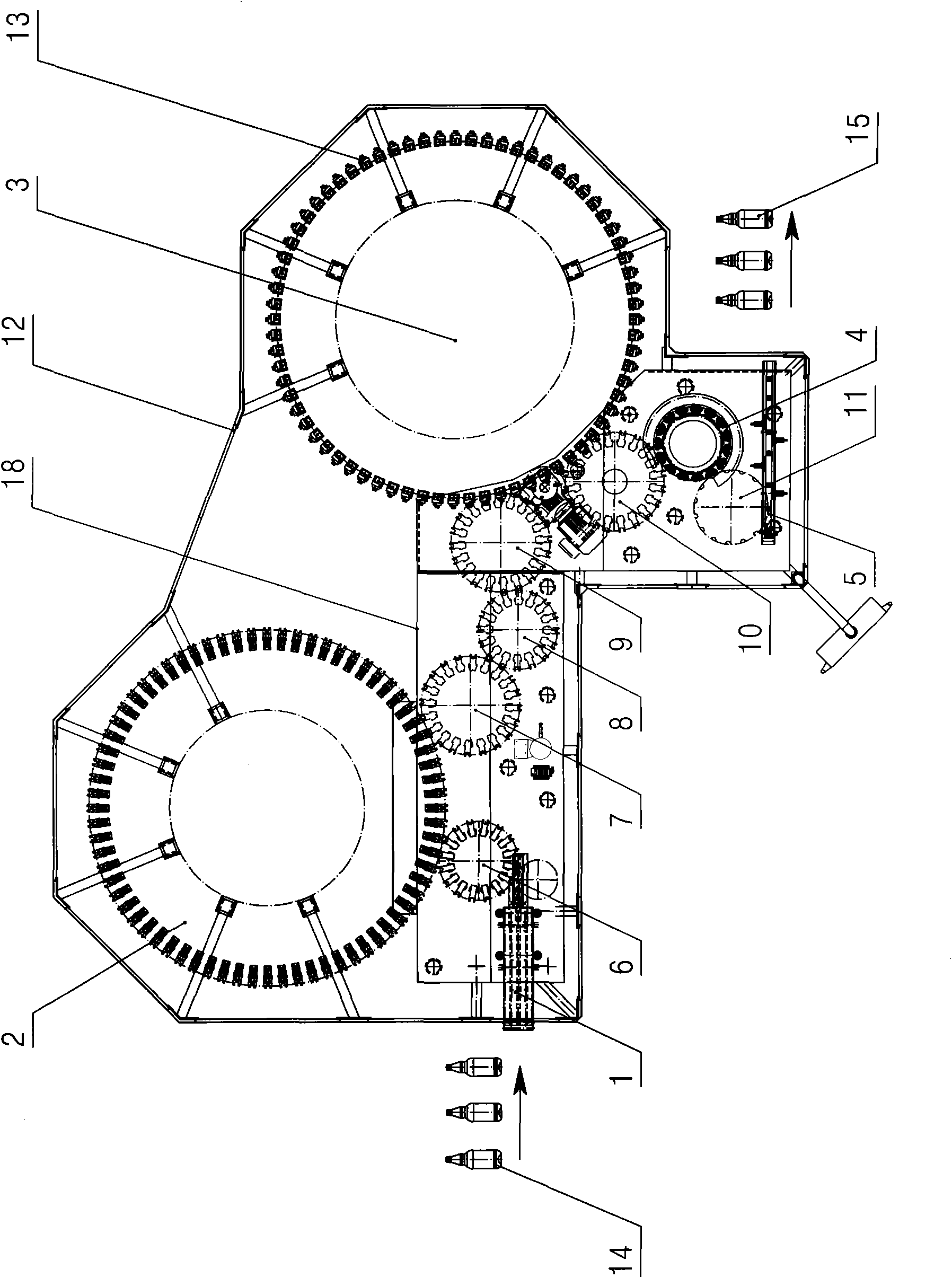 Filling machine for beer packed by PET (polyethylene terephthalate) bottle