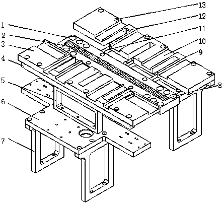 Staggered tooth form type holding platform