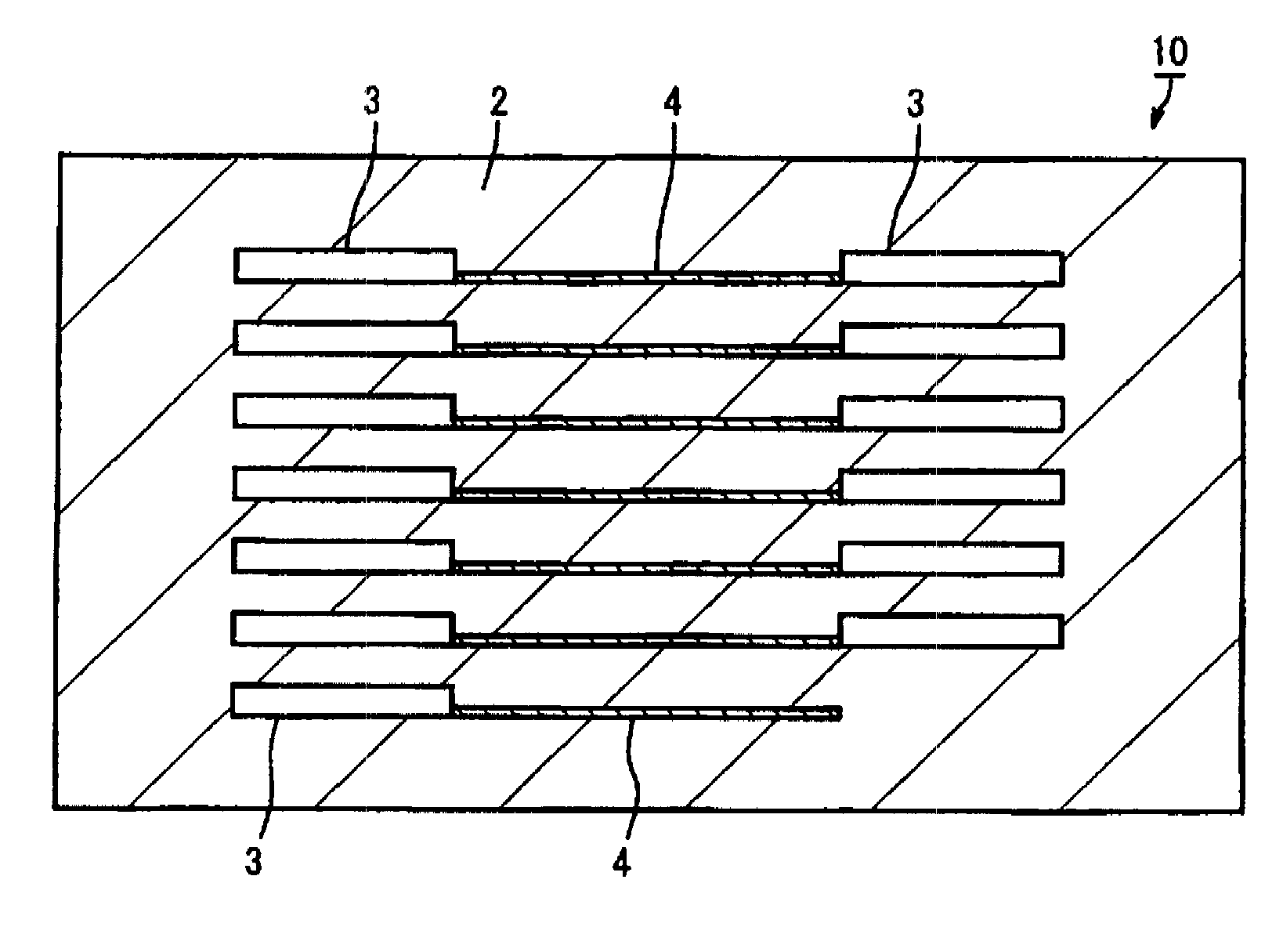 Laminate device and module comprising same