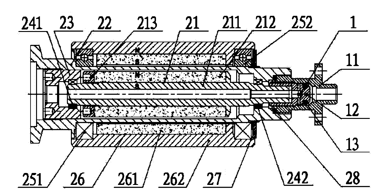 Sealing bayonet device for vacuumizing