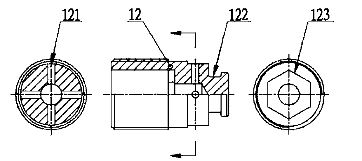 Sealing bayonet device for vacuumizing