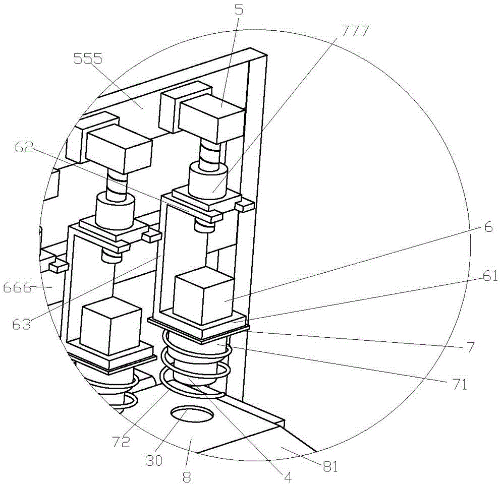 Flexible cushion block punching device