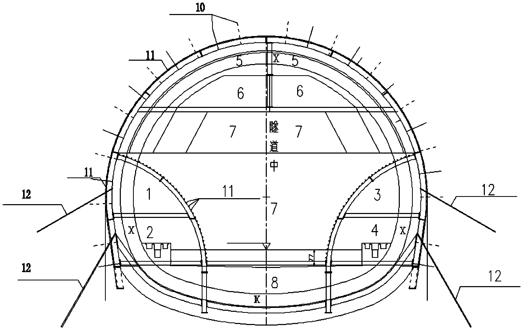 Large-section water-rich saturated fine sand railway tunnel excavation method