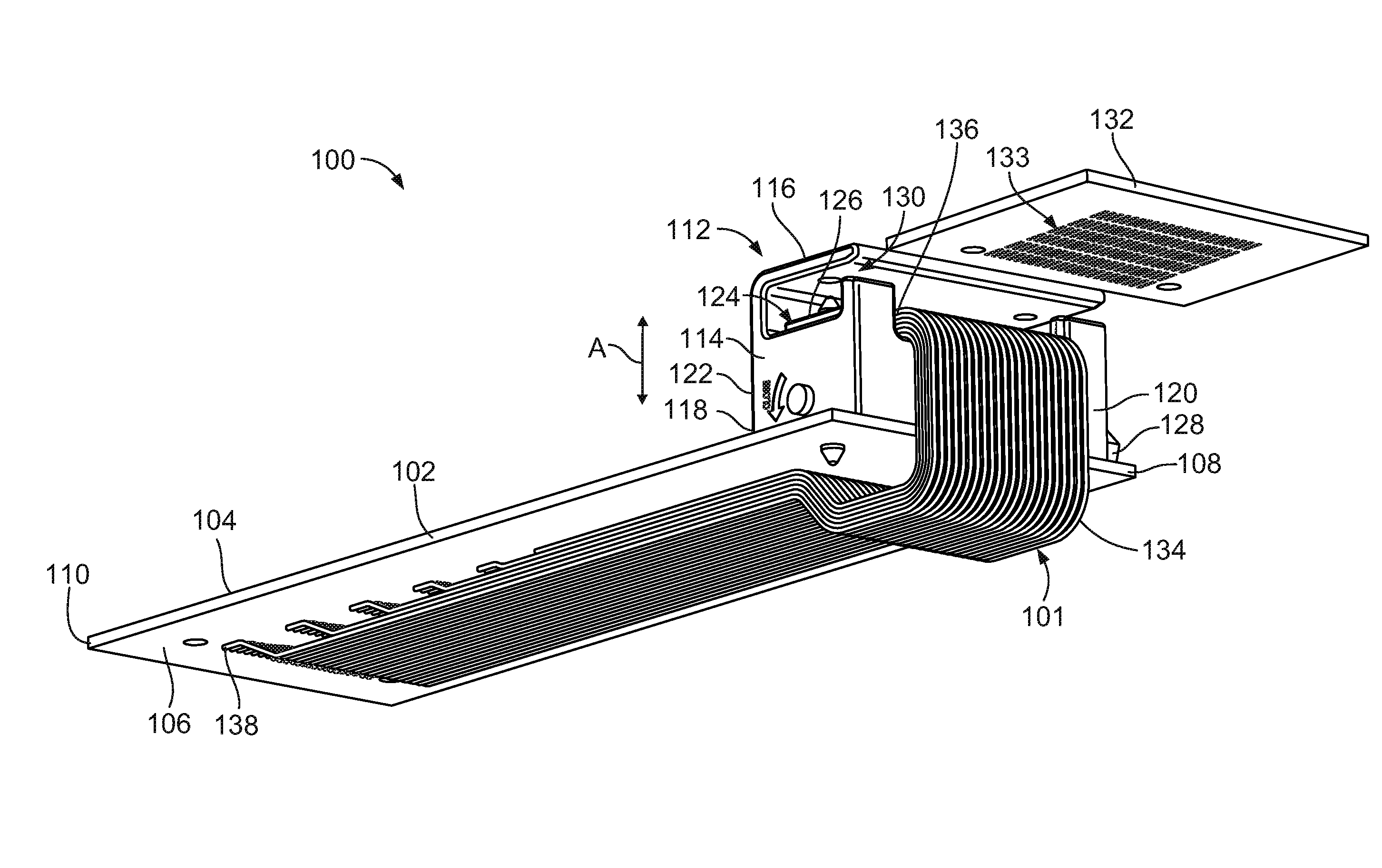 Connector assembly having a cable