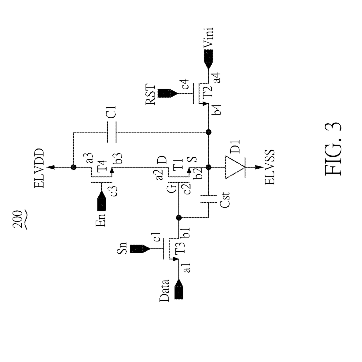 Pixel circuit of active-matrix light-emitting diode and display panel having the same