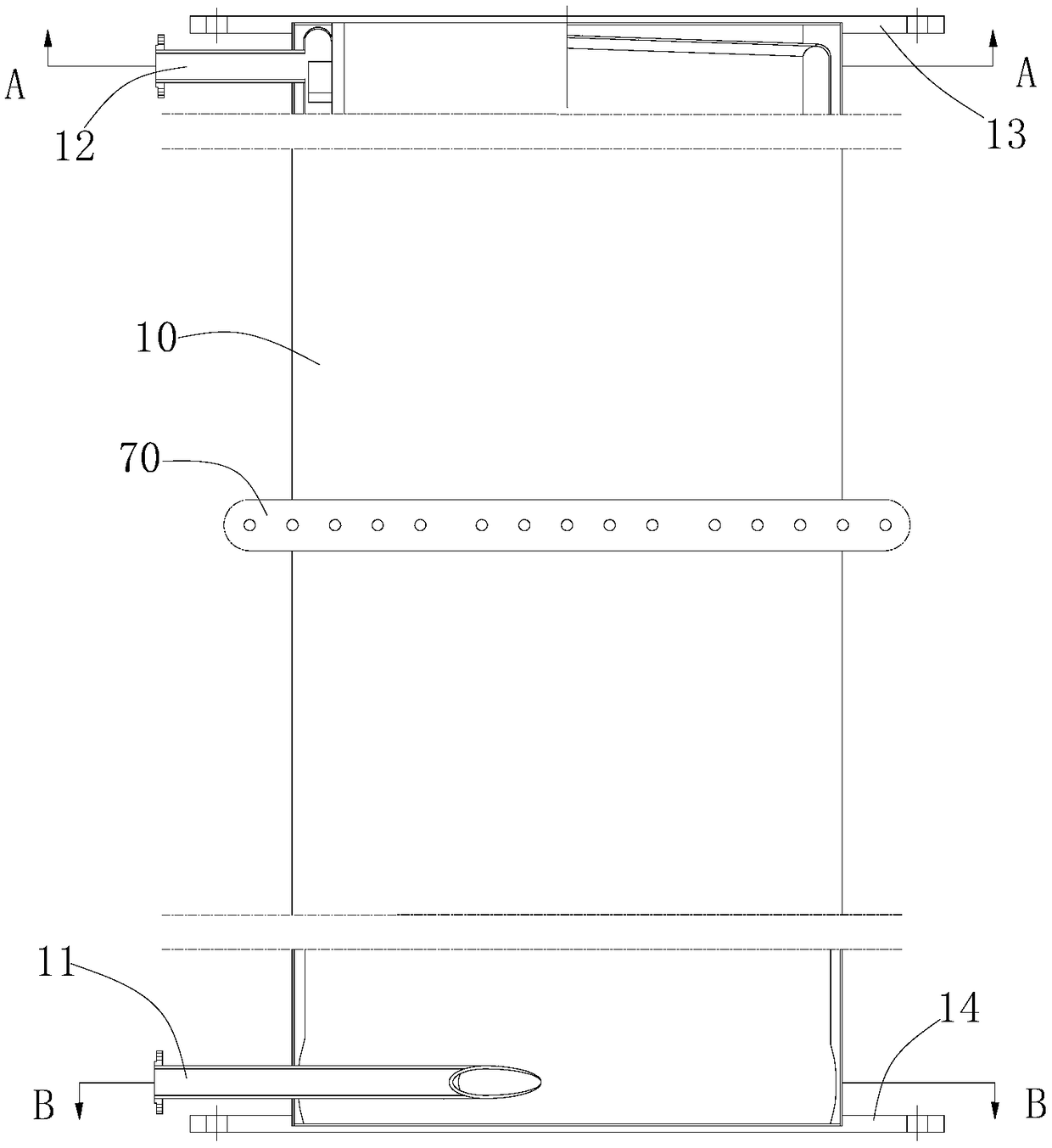 A coke oven raw gas rising pipe heat exchange device