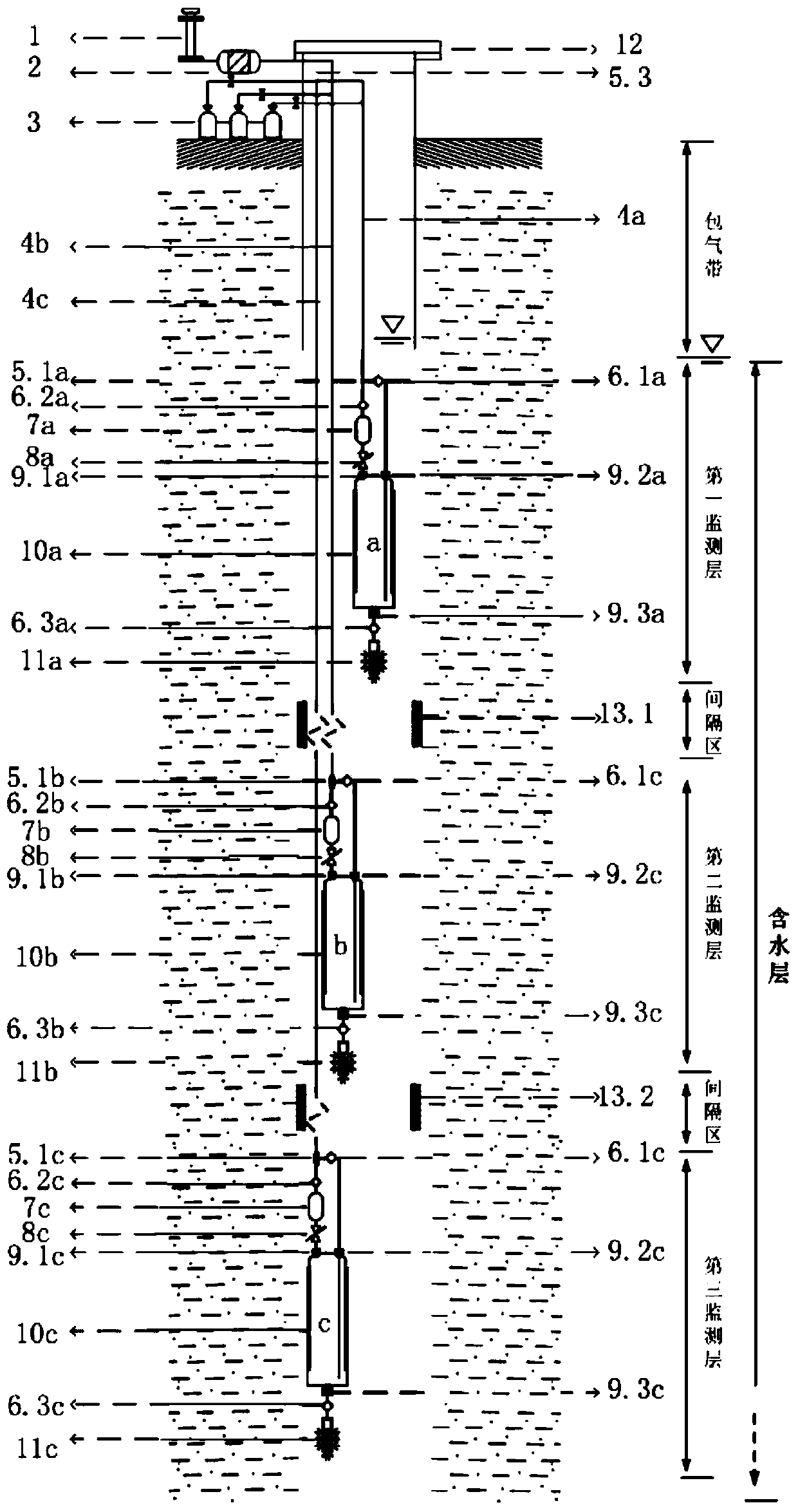 Underground water single-tube pulse stratified sampling device based on gas drive principle