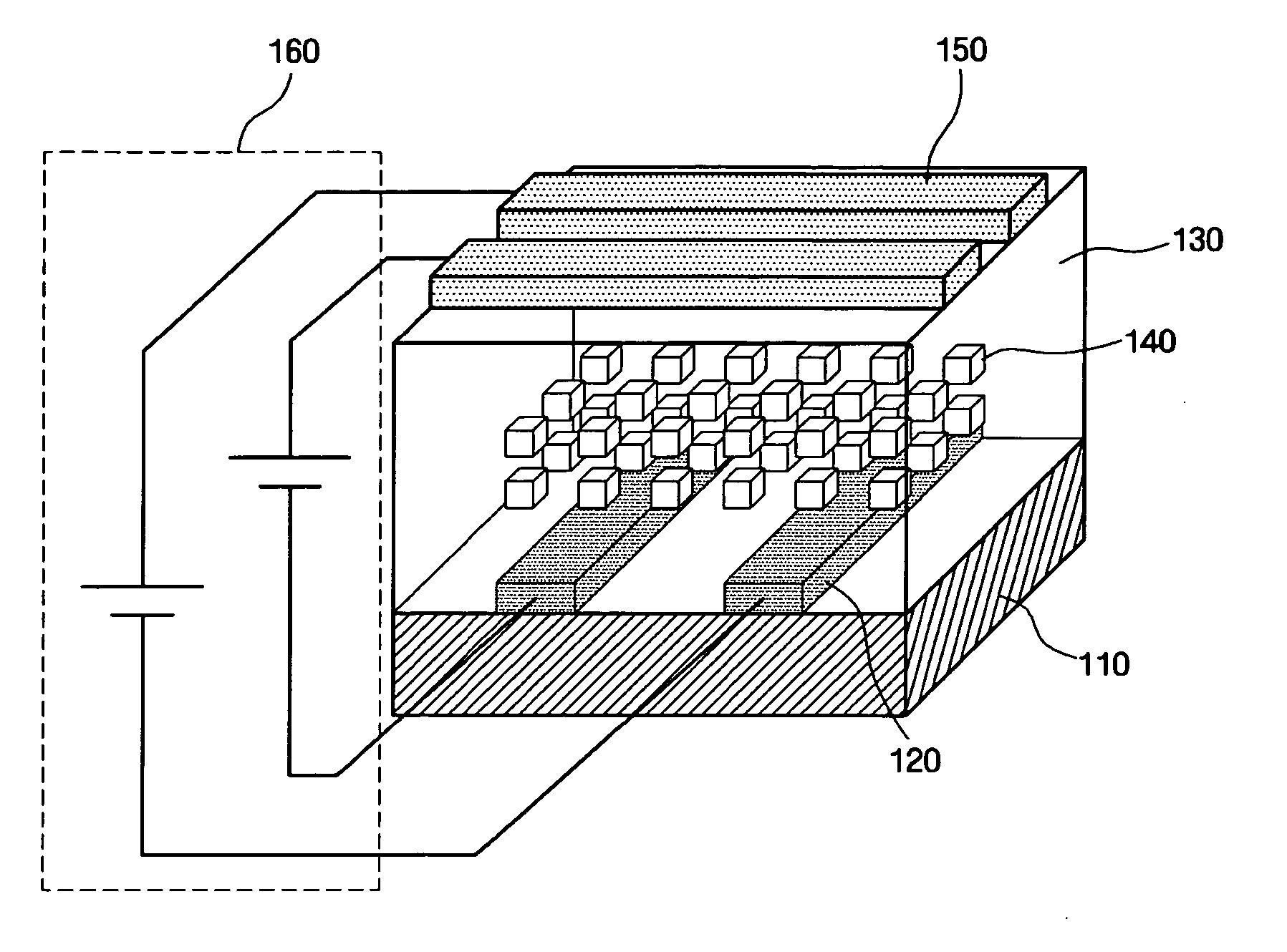 Nonvolatile polymer bistability memory device using nano particles that are formed in polymer thin film and method of manufacturing the nonvolatile polymer bistability memory device