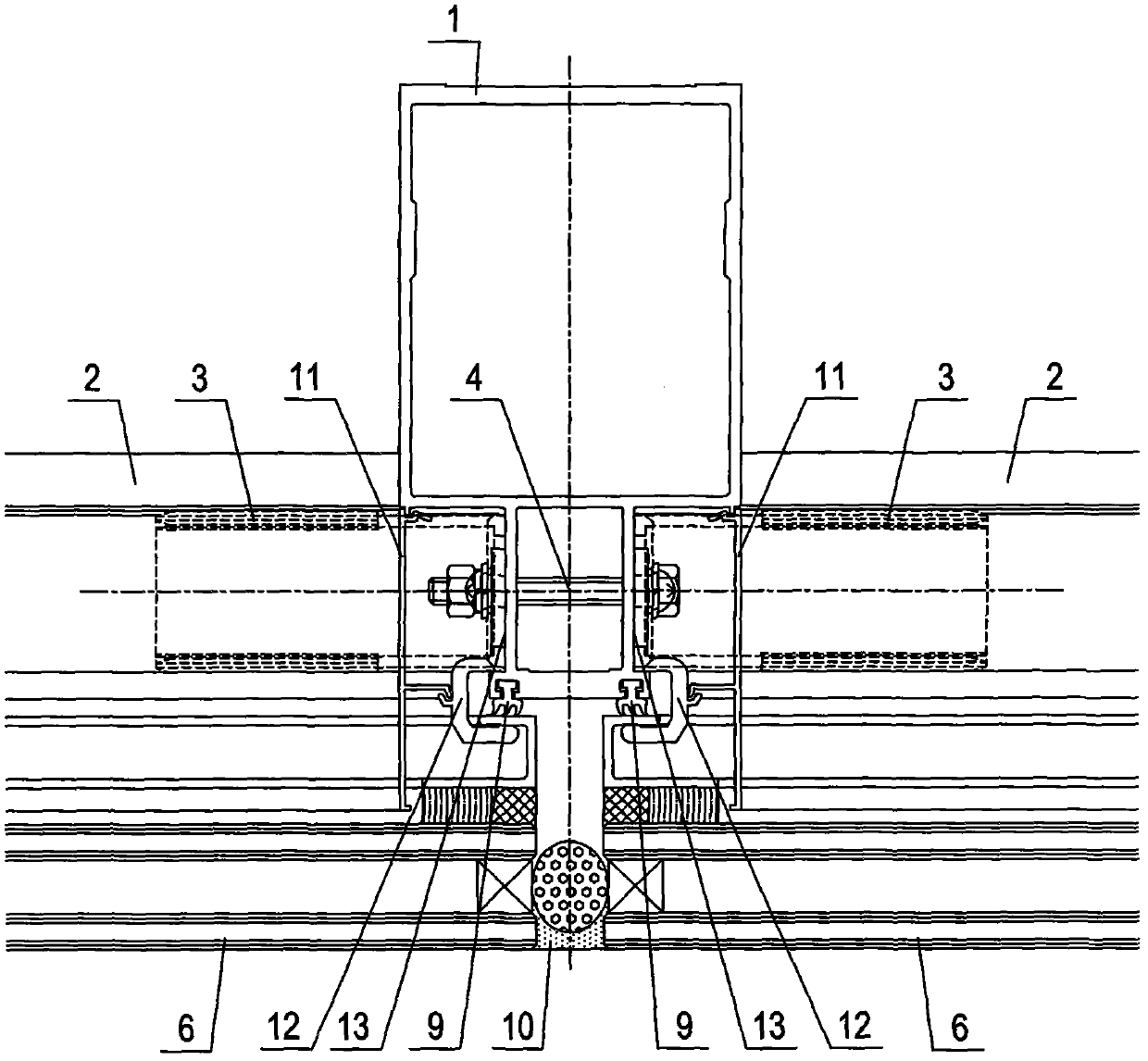 Device used for connecting curtain wall aluminum alloy cross beam with upright