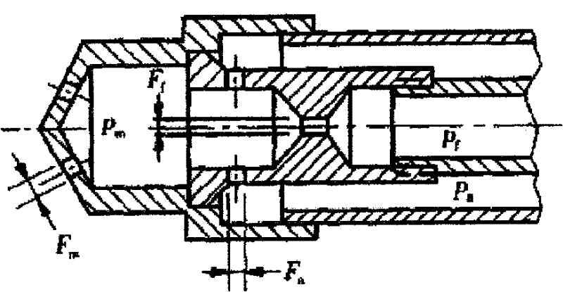 Double-stage injection type pre-film pneumatic atomizing nozzle