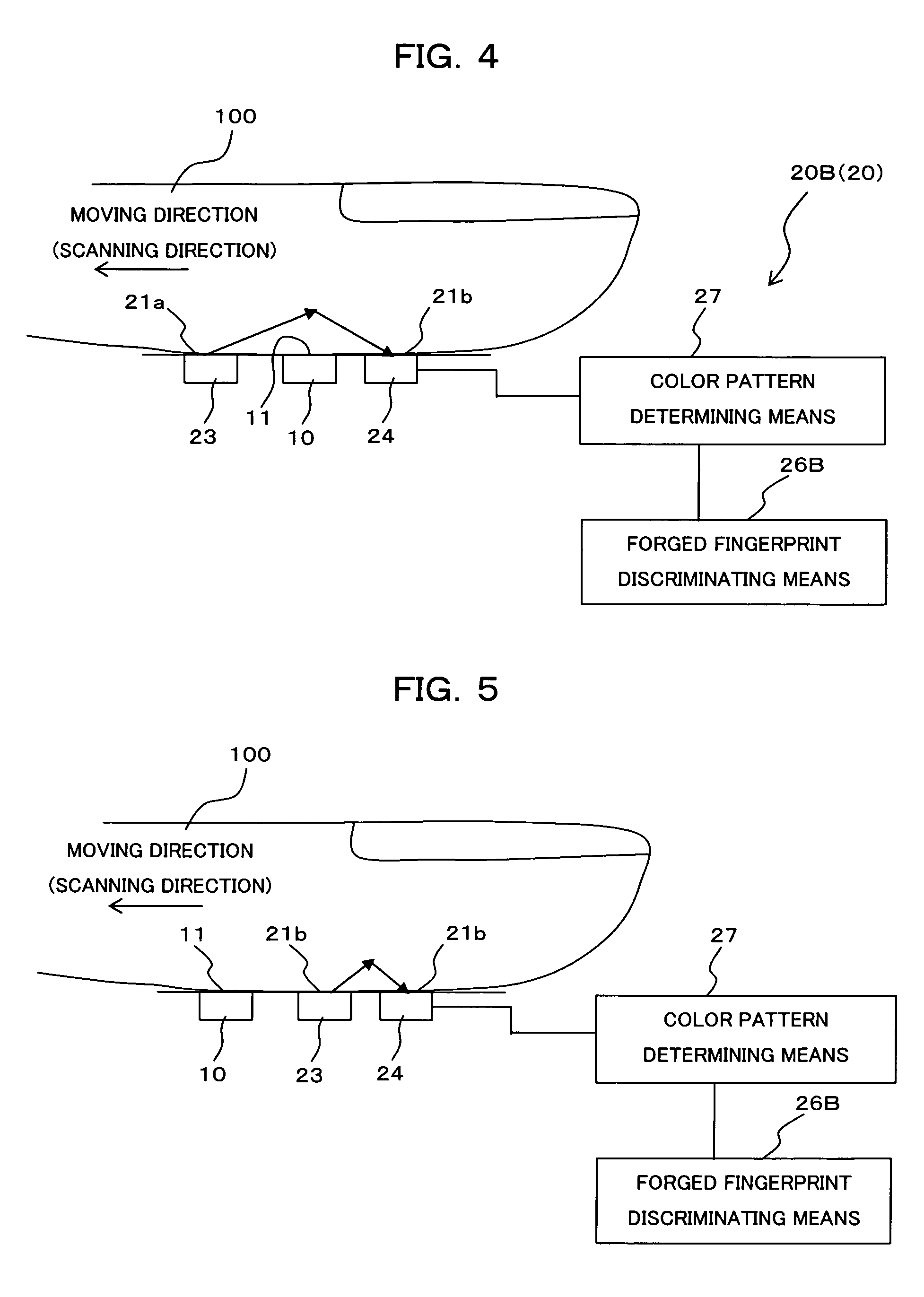 Identifying device by biometrics information