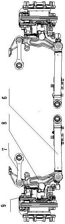 Double swing arm disconnected front axle