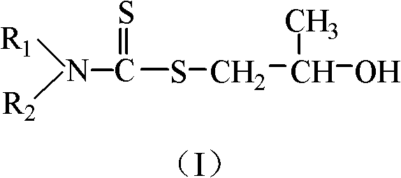 Preparations and applications of dialkyl dithiocarbamate hydroxy derivative and borate thereof