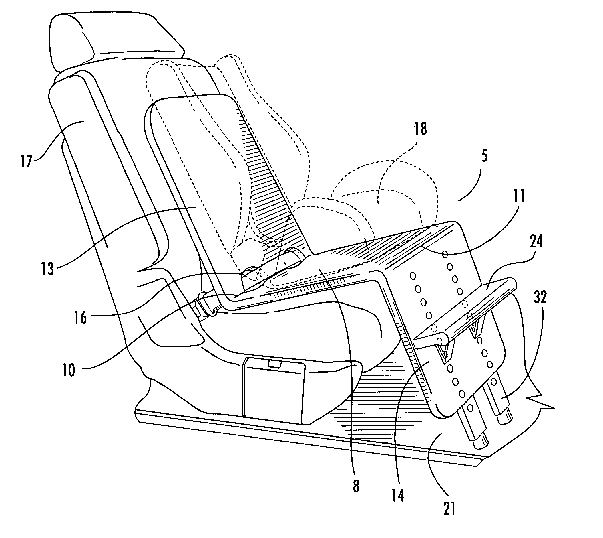 Child safety seat support apparatus