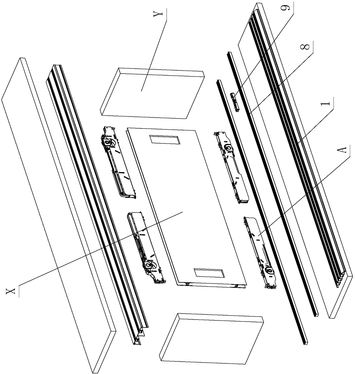 Dustproof damping opening and closing structure of furniture sliding door