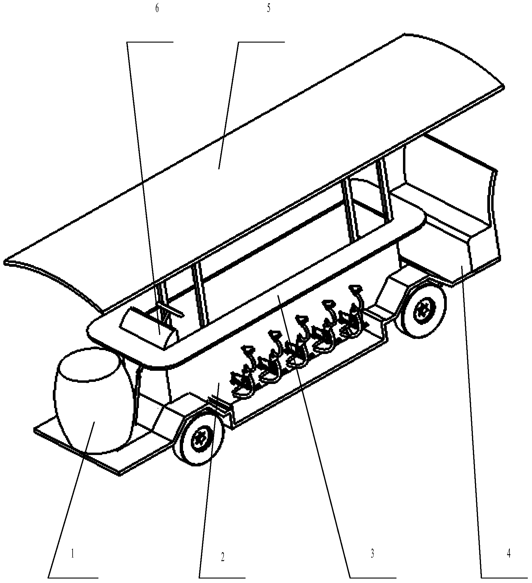 Power-driven and pedal-driven mobile bar fast food car