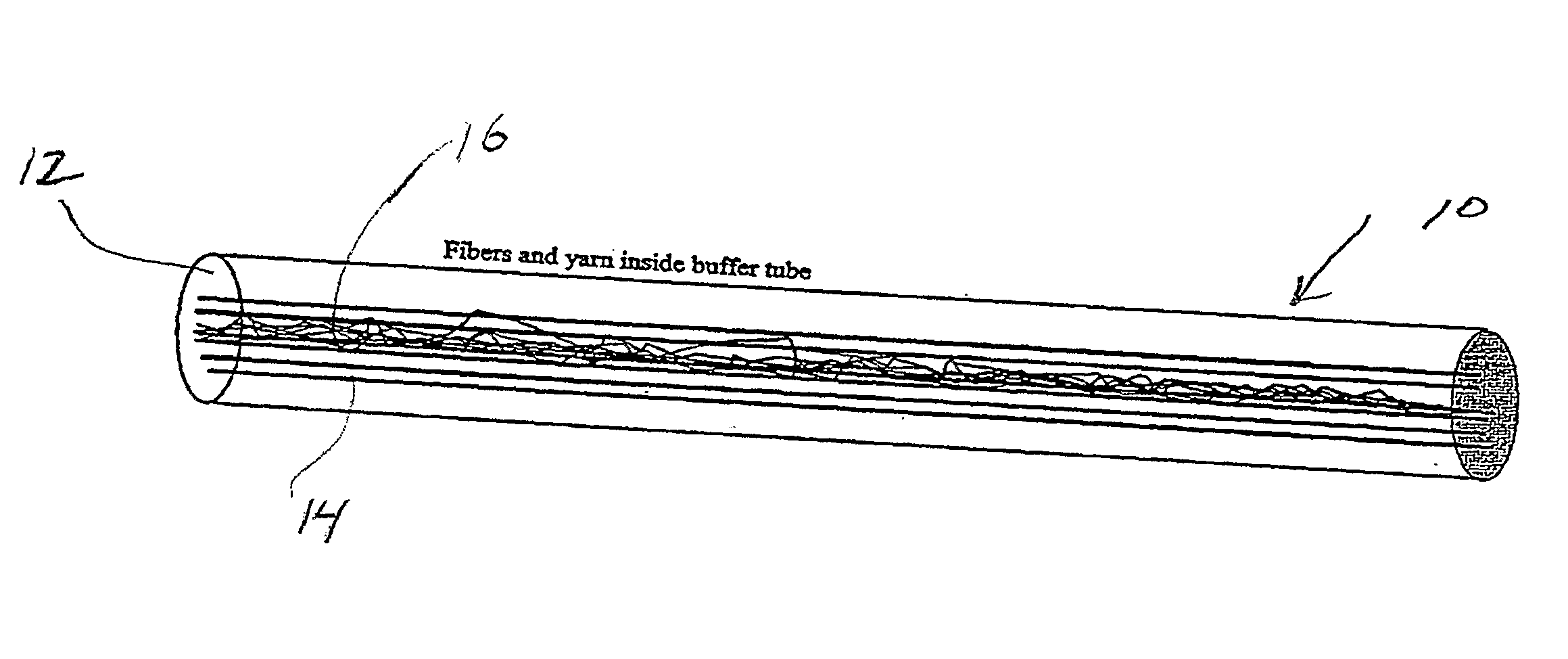 Grease-Free Buffer Optical Fiber Buffer Tube Construction Utilizing a Water-Swellable, Texturized Yarn