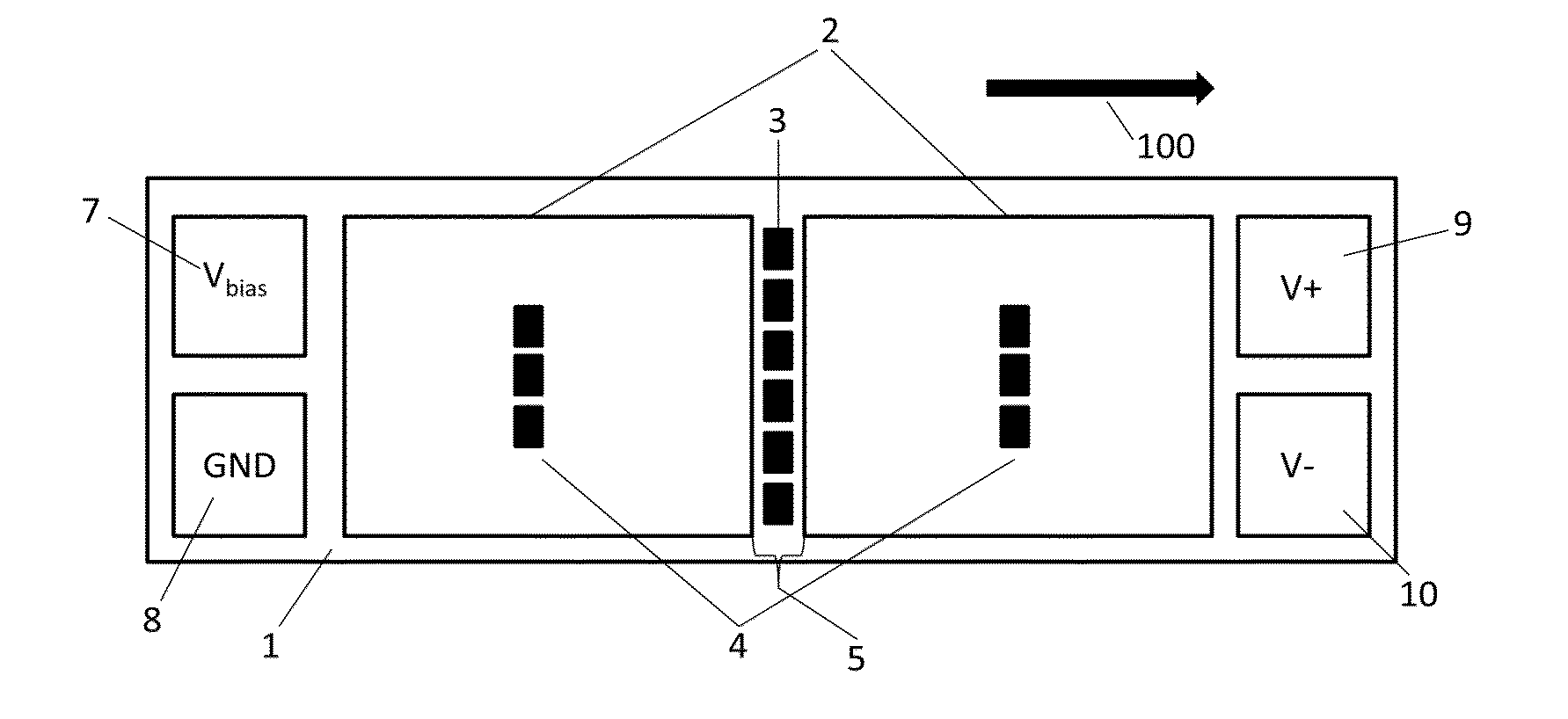 Single-chip bridge-type magnetic field sensor