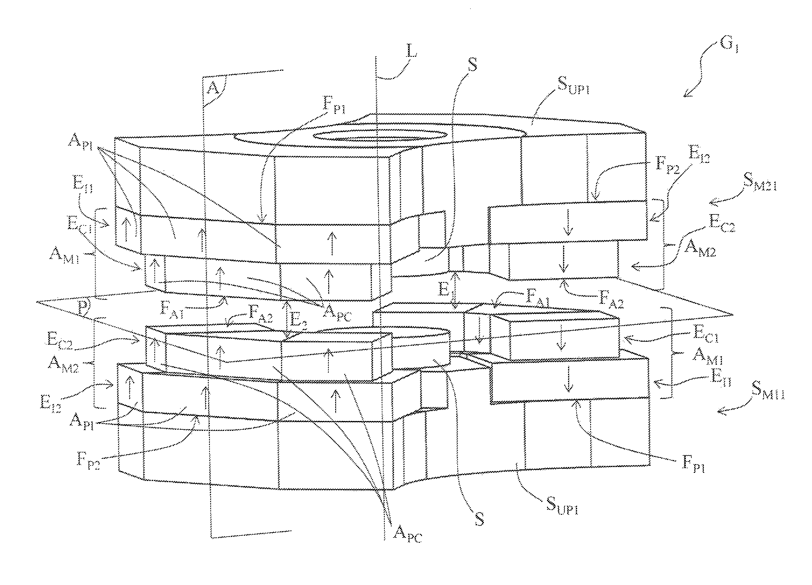 Magnetic field generator for a magnetocaloric thermal device, and magnetocaloric thermal device equipped with such a generator