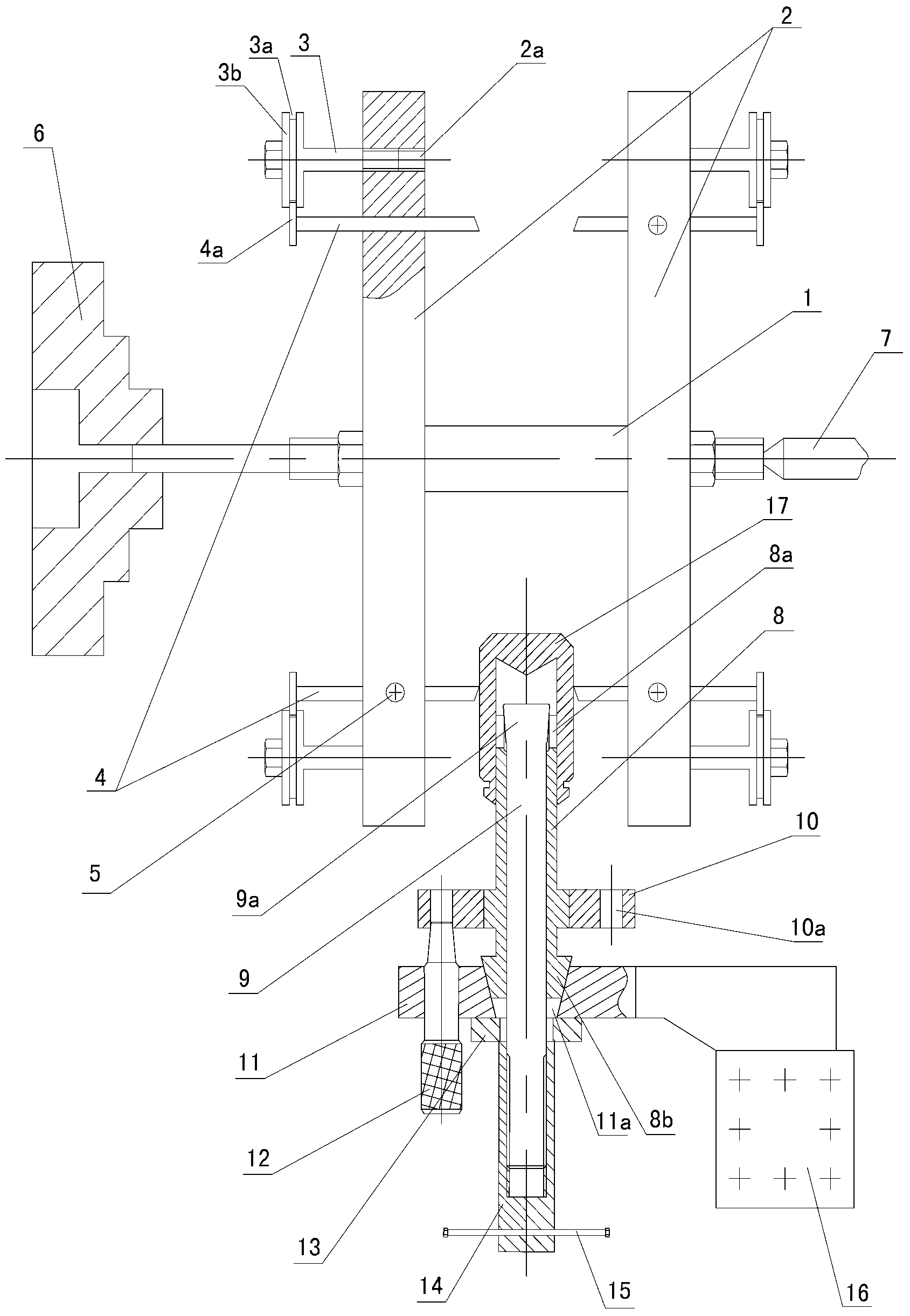 Combined tool for turning hexagonal prism type thin-walled aluminium part