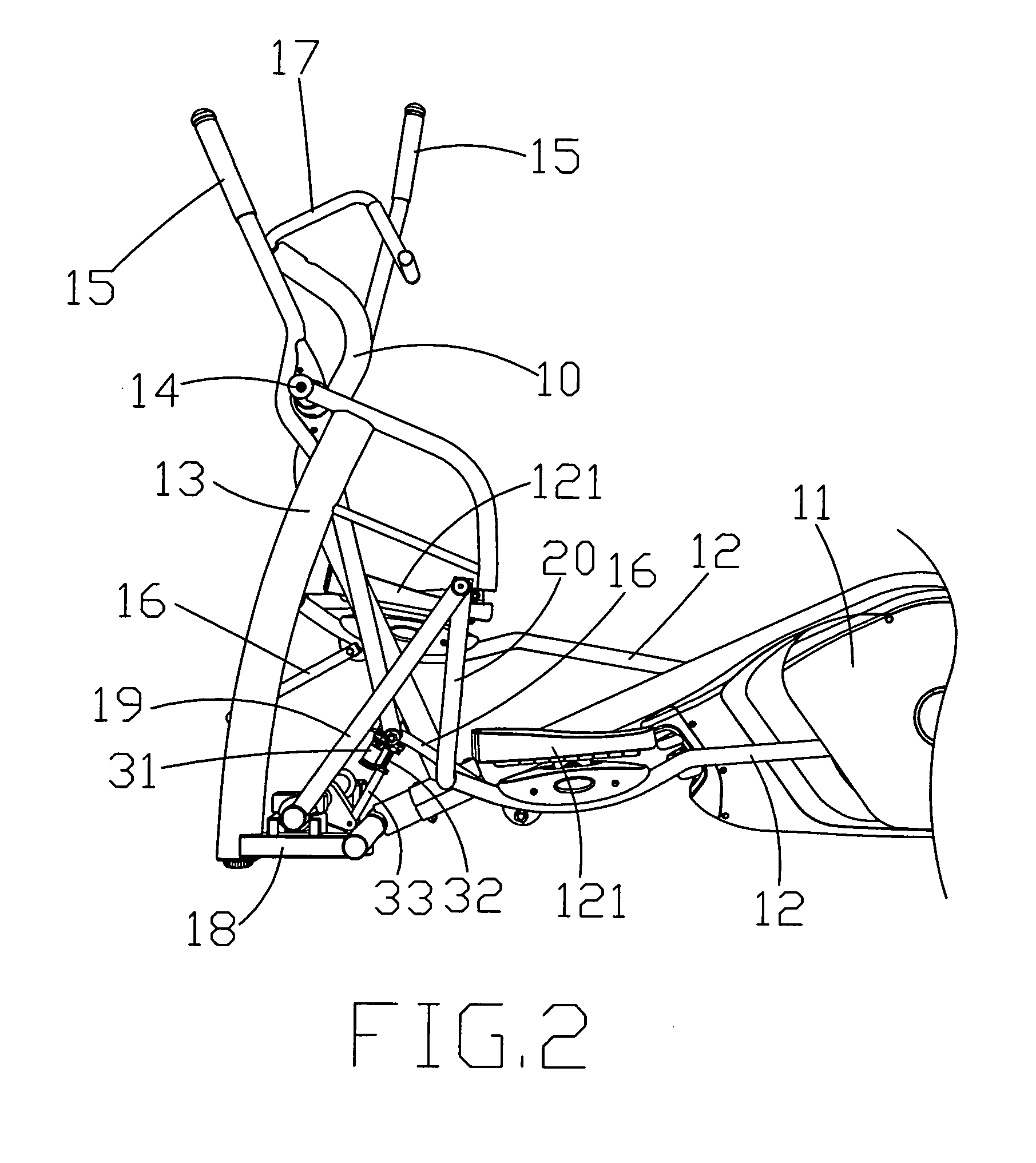 Pace-adjusting mechanism of an elliptical cross trainer