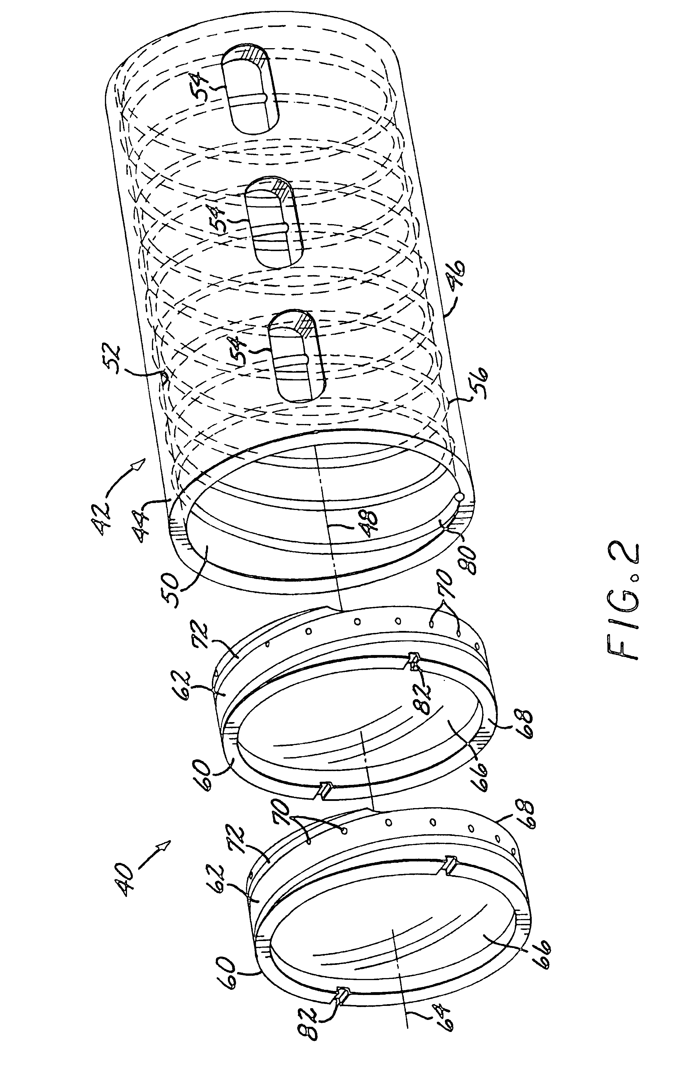 Lens assembly with externally adjustable lens spacing, and method for its assembly