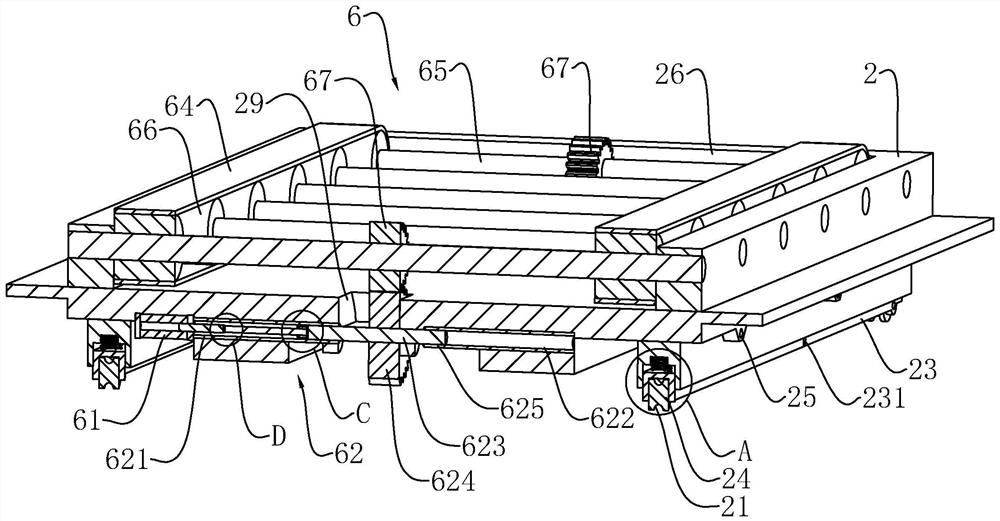 A conveying device suitable for stable conveying of cylinder body