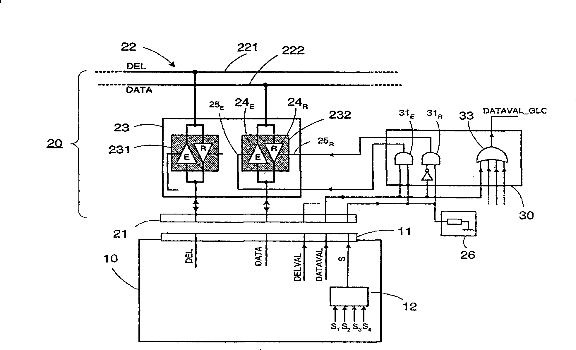 Device for controlling point-to-point communication between a module and a transmission bus