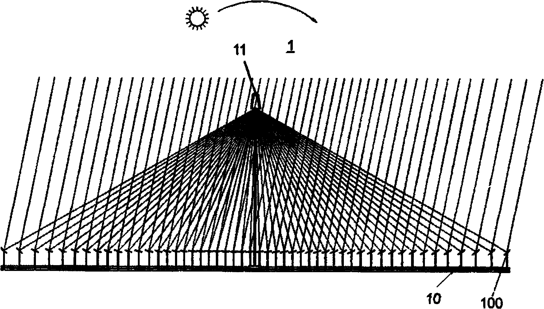 Linear Fresnel solar heat collector device