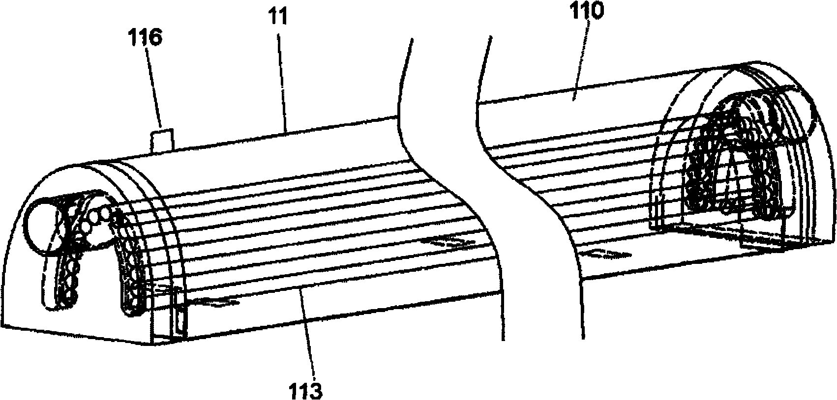 Linear Fresnel solar heat collector device