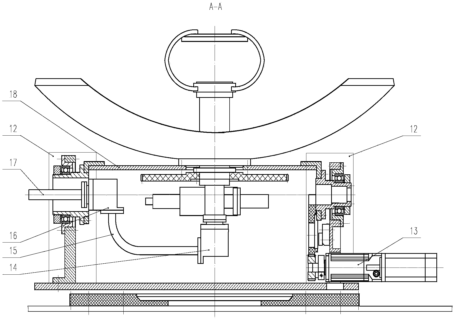 Servo mechanism for low-profile mobile satellite communication antenna