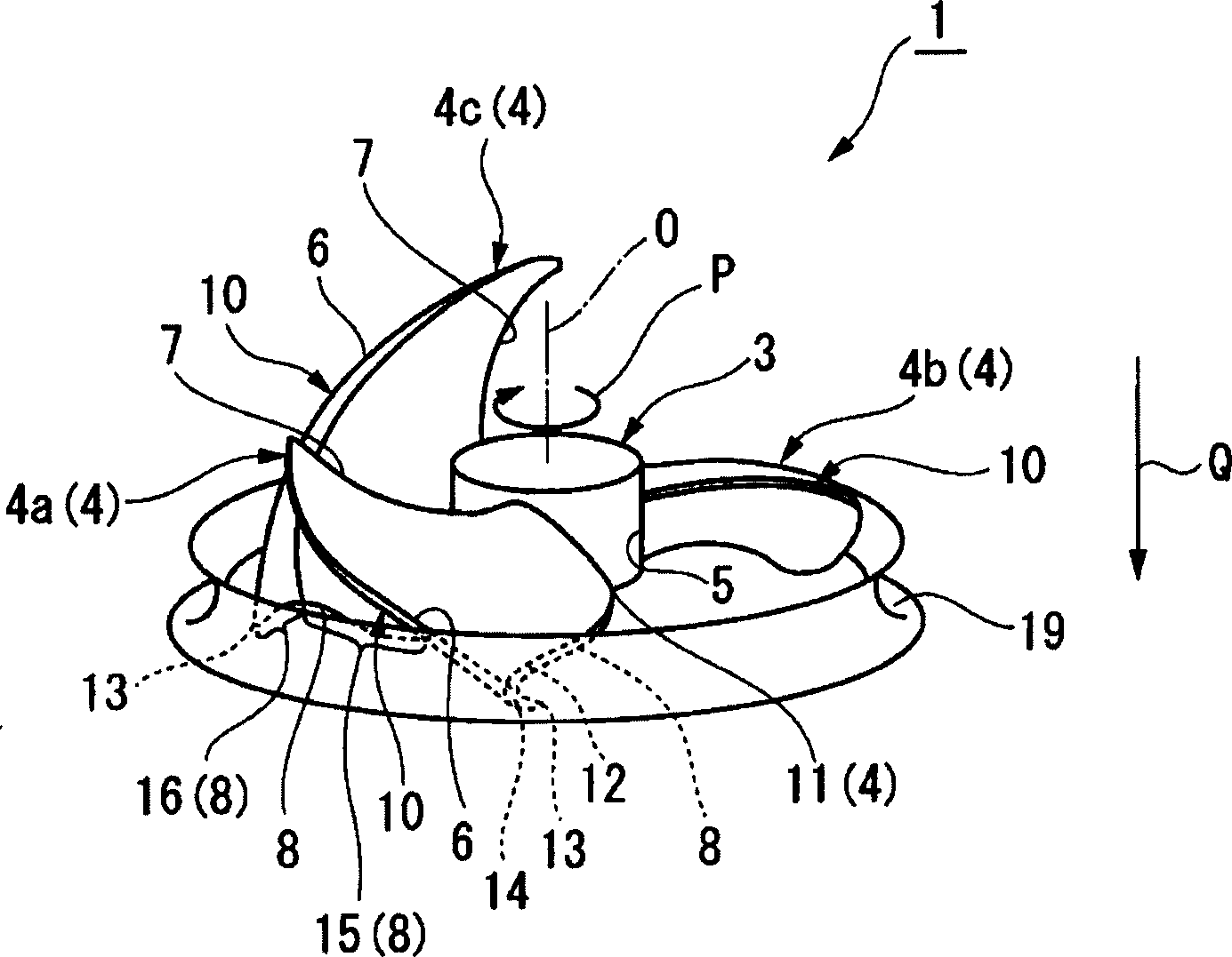 Spiral fan and air conditioner therewith