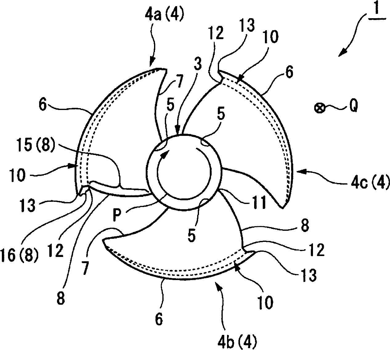 Spiral fan and air conditioner therewith