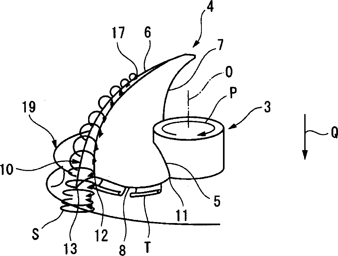 Spiral fan and air conditioner therewith