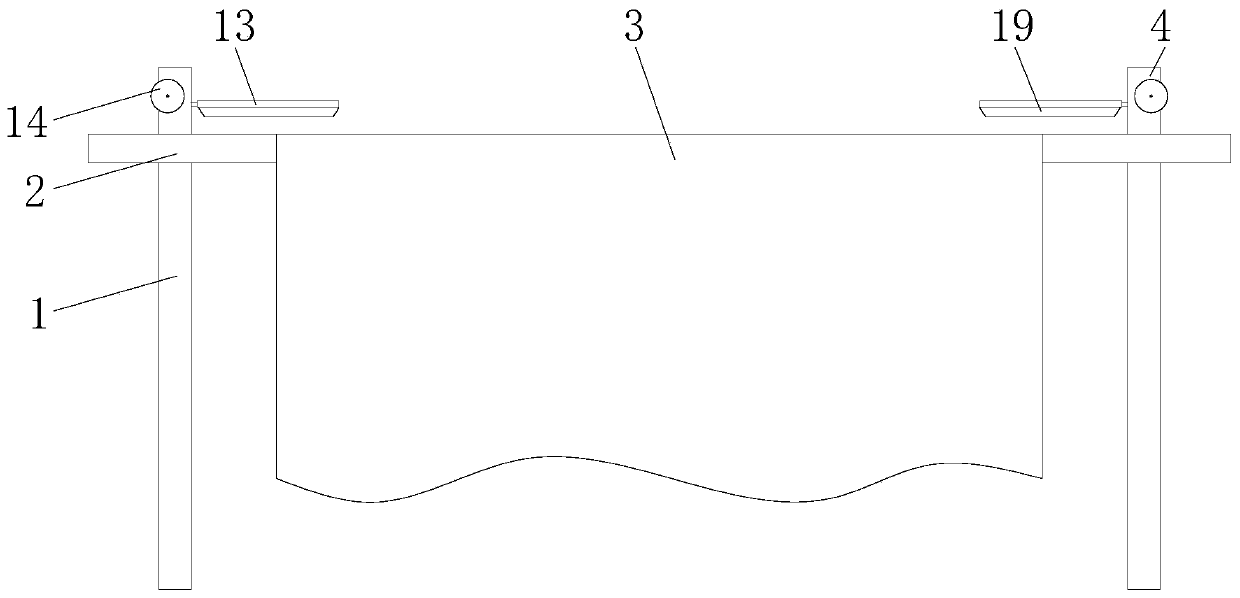 Anti-falling mechanism of airing rack for textile