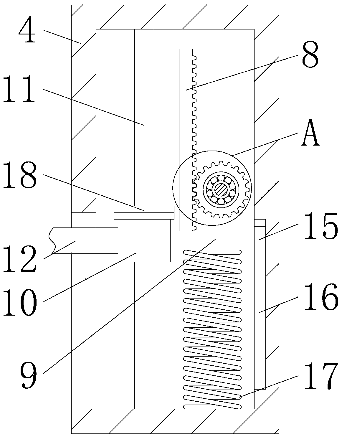 Anti-falling mechanism of airing rack for textile