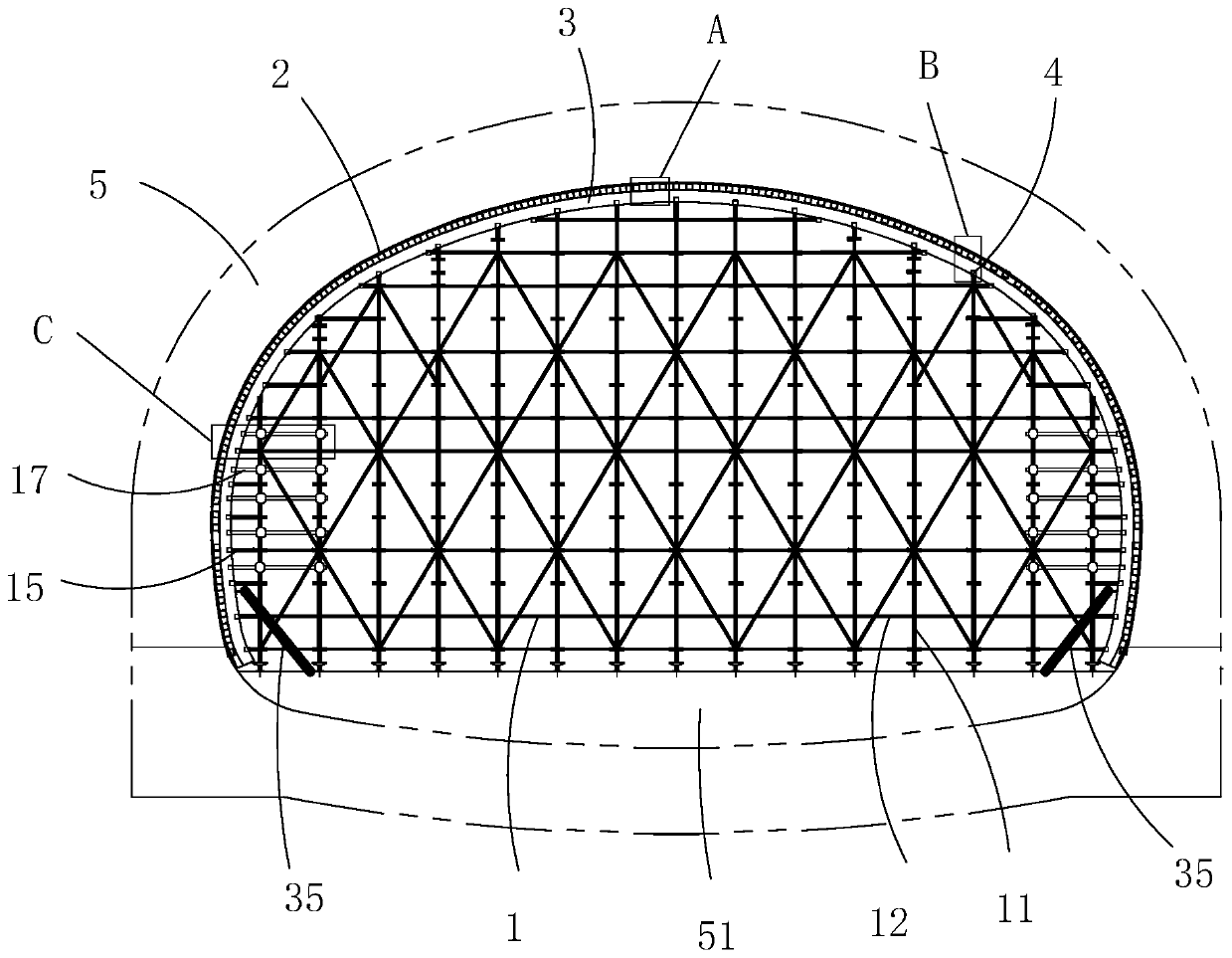 Disc buckling support system and construction system used for open-cut tunnel