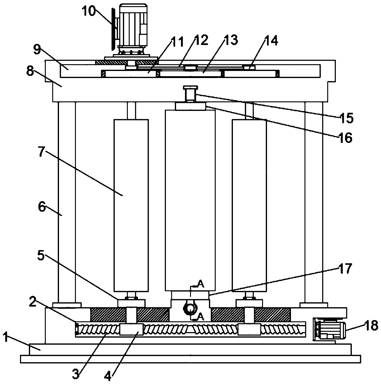 Double-side polishing device for steel plate rust removal