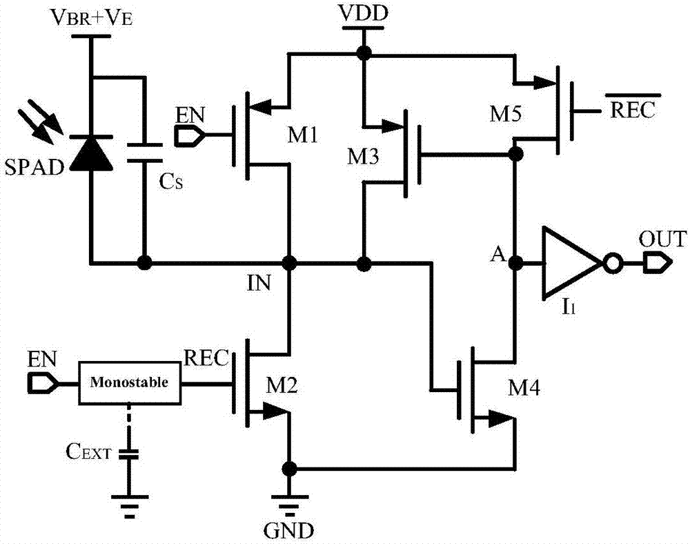 A Compact Detection Quenching Circuit for Array Single Photon Avalanche Diodes