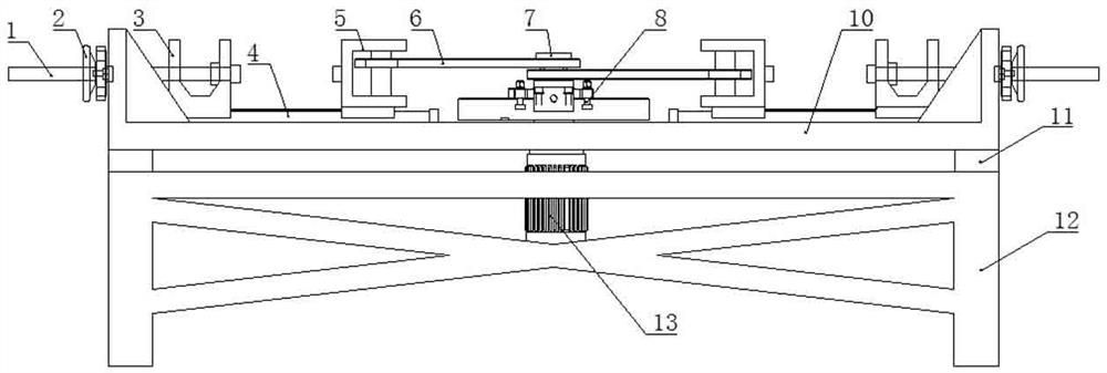 A horizontal spring fatigue testing machine