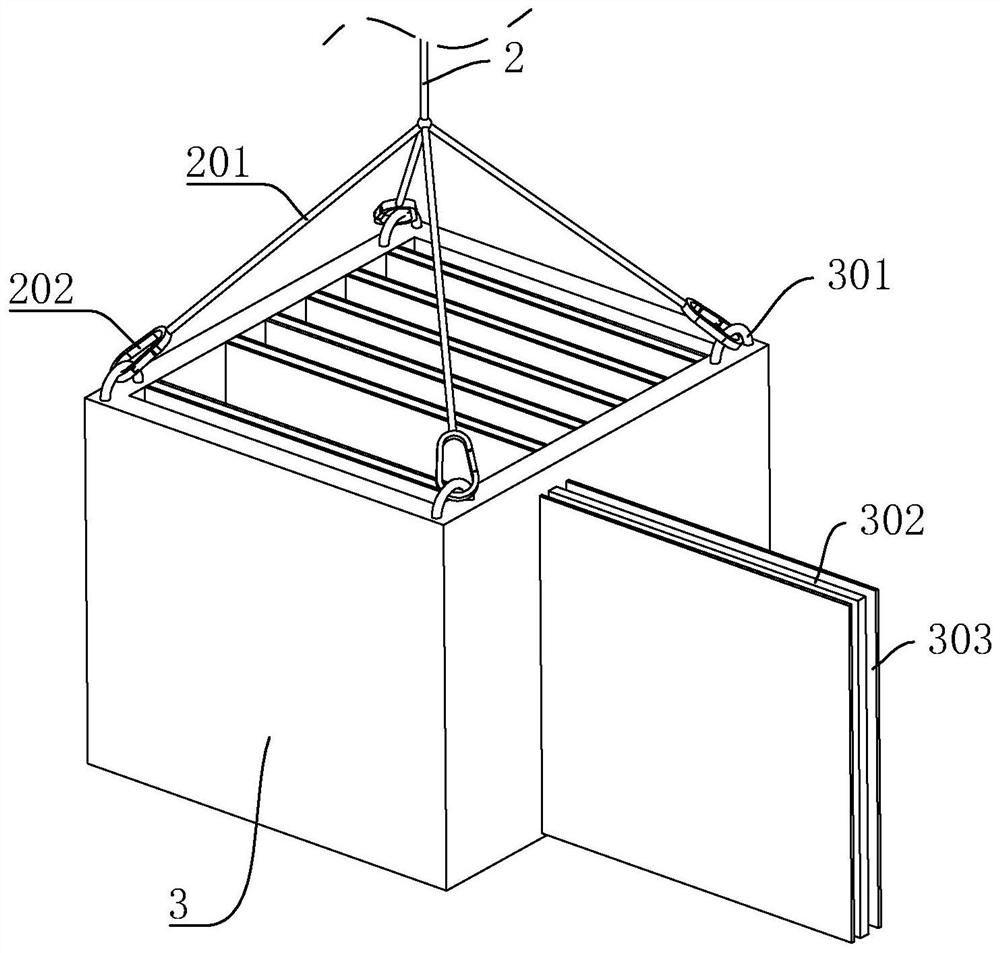 Transfer device for curtain wall hoisting