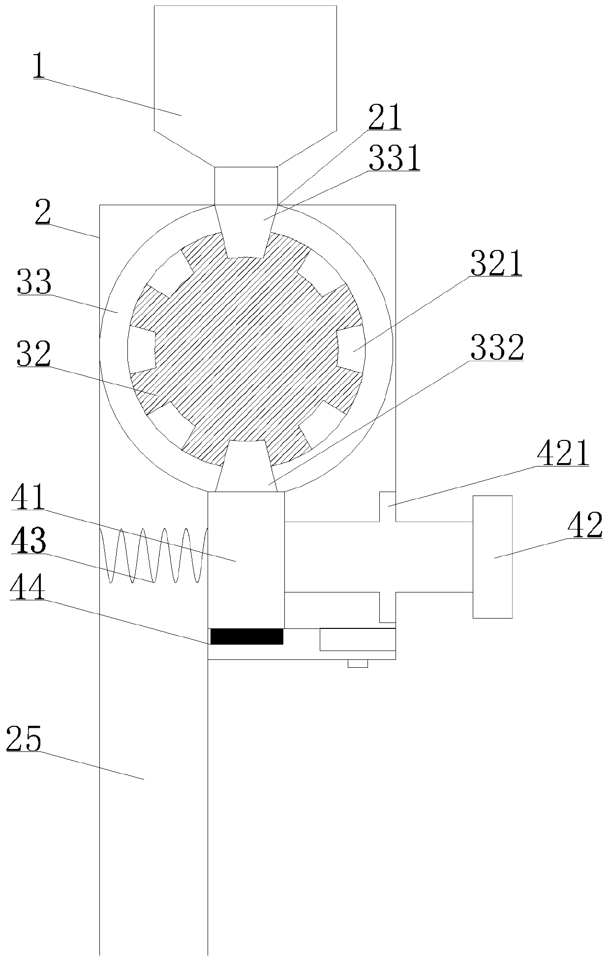 Laboratory solid powder quantitative taking device