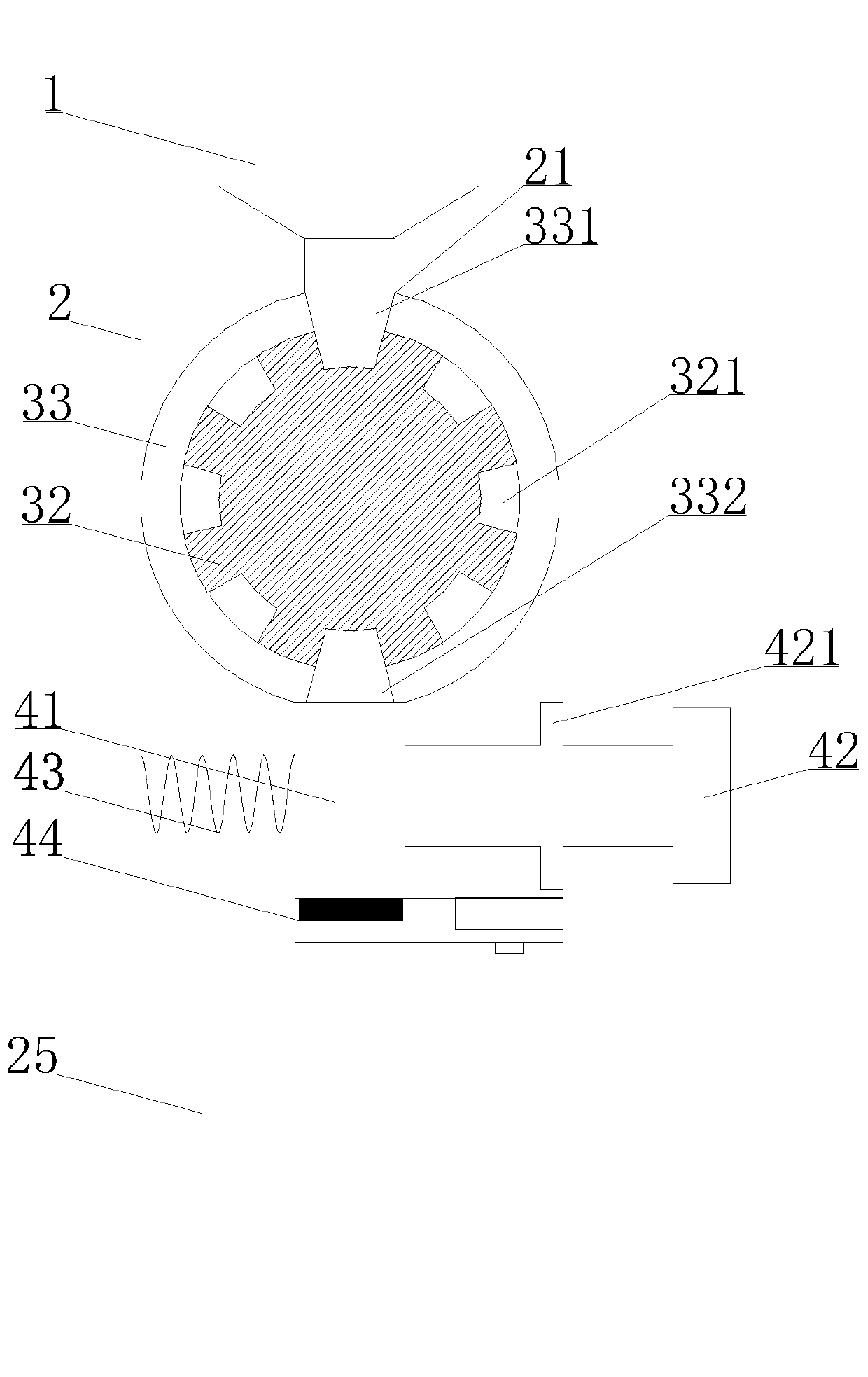 Laboratory solid powder quantitative taking device