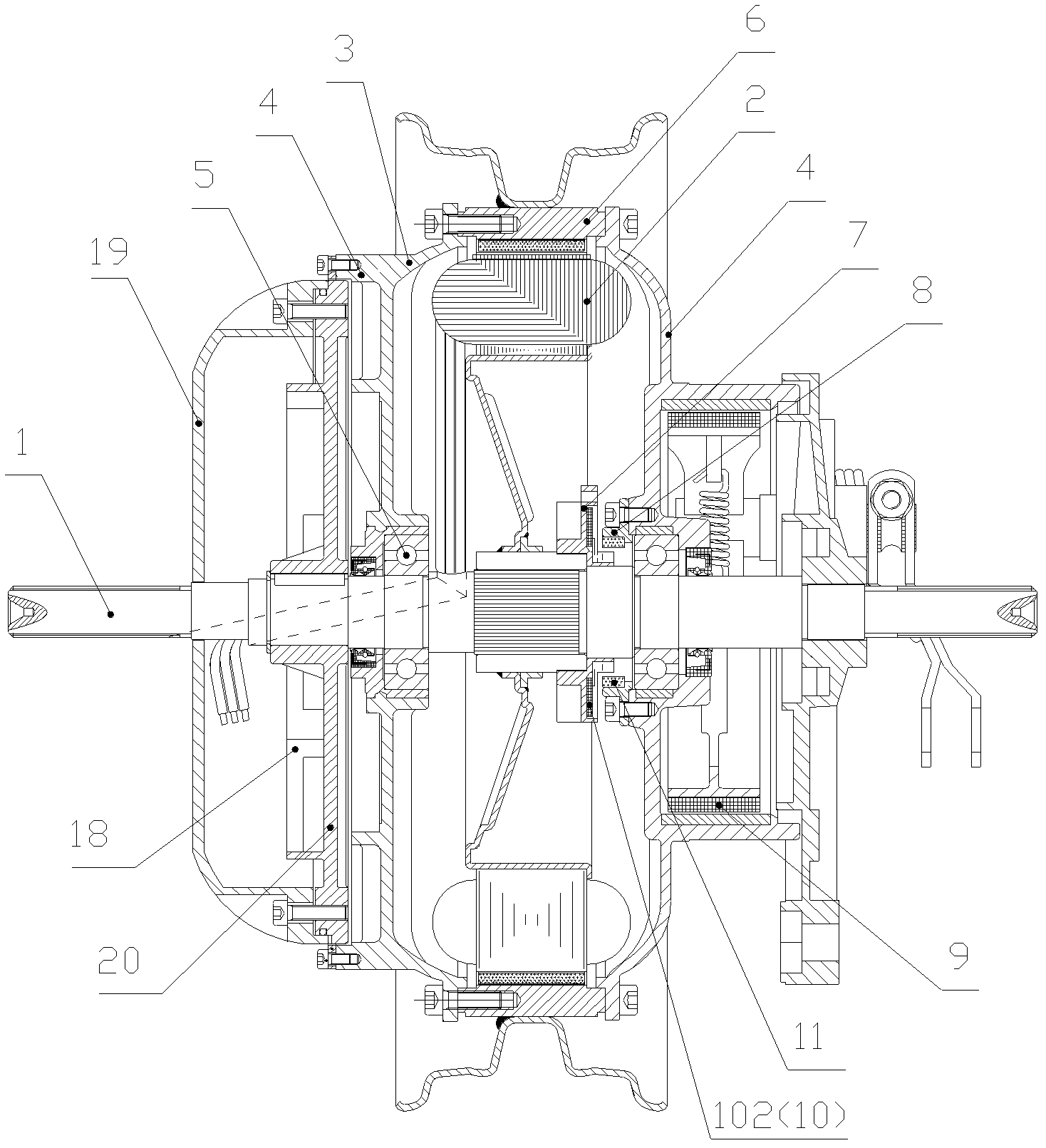 Wheel hub motor and control method thereof