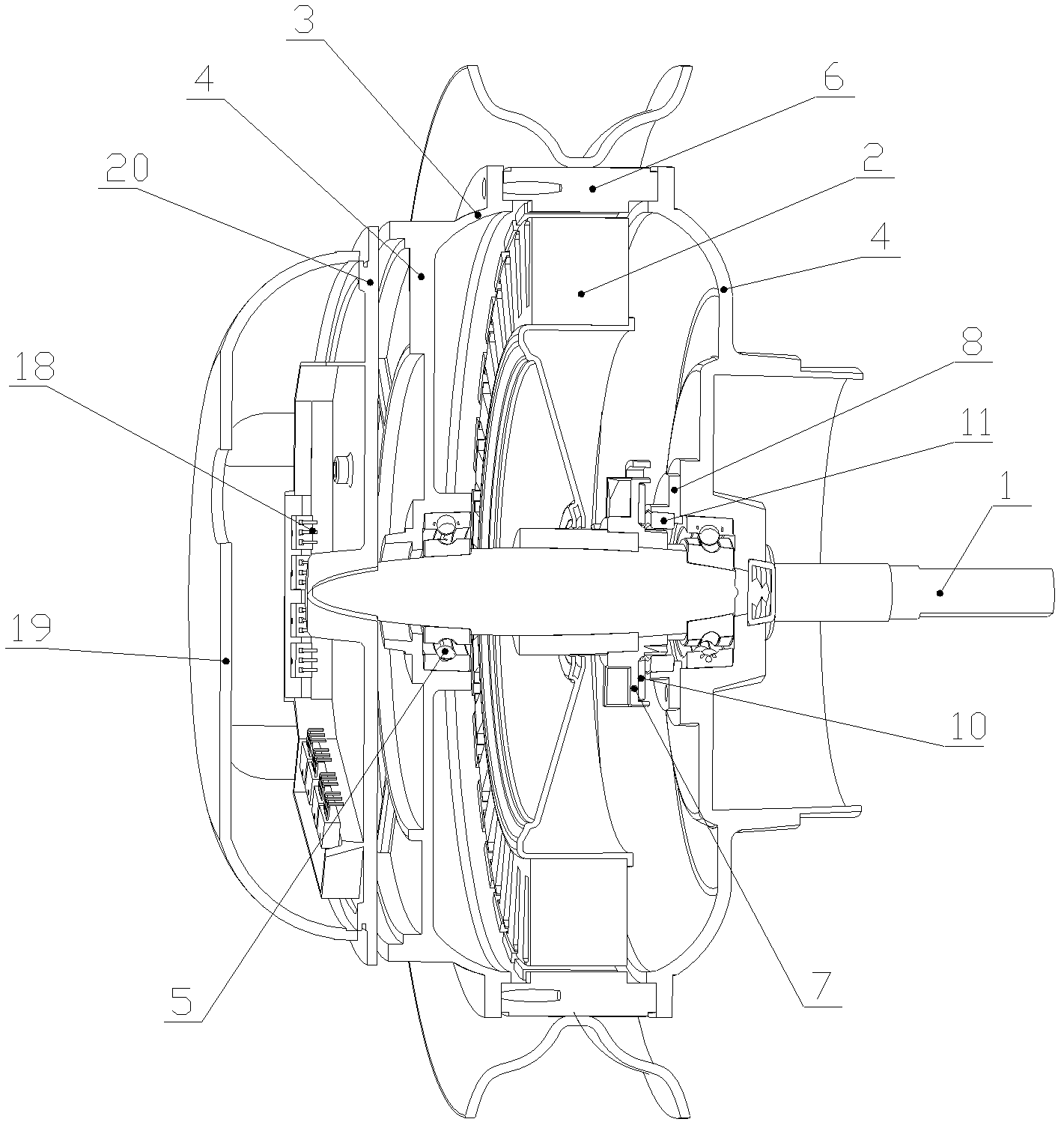 Wheel hub motor and control method thereof