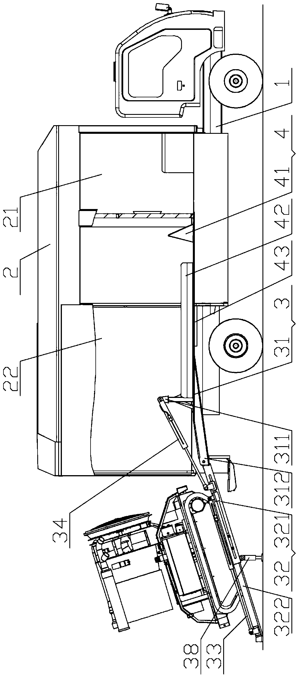 A boarding bridge device for vehicle-mounted remote control non-road walking equipment