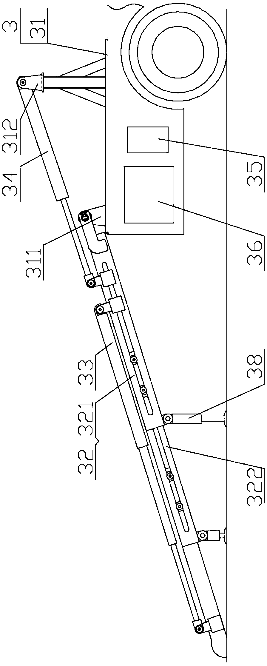 A boarding bridge device for vehicle-mounted remote control non-road walking equipment