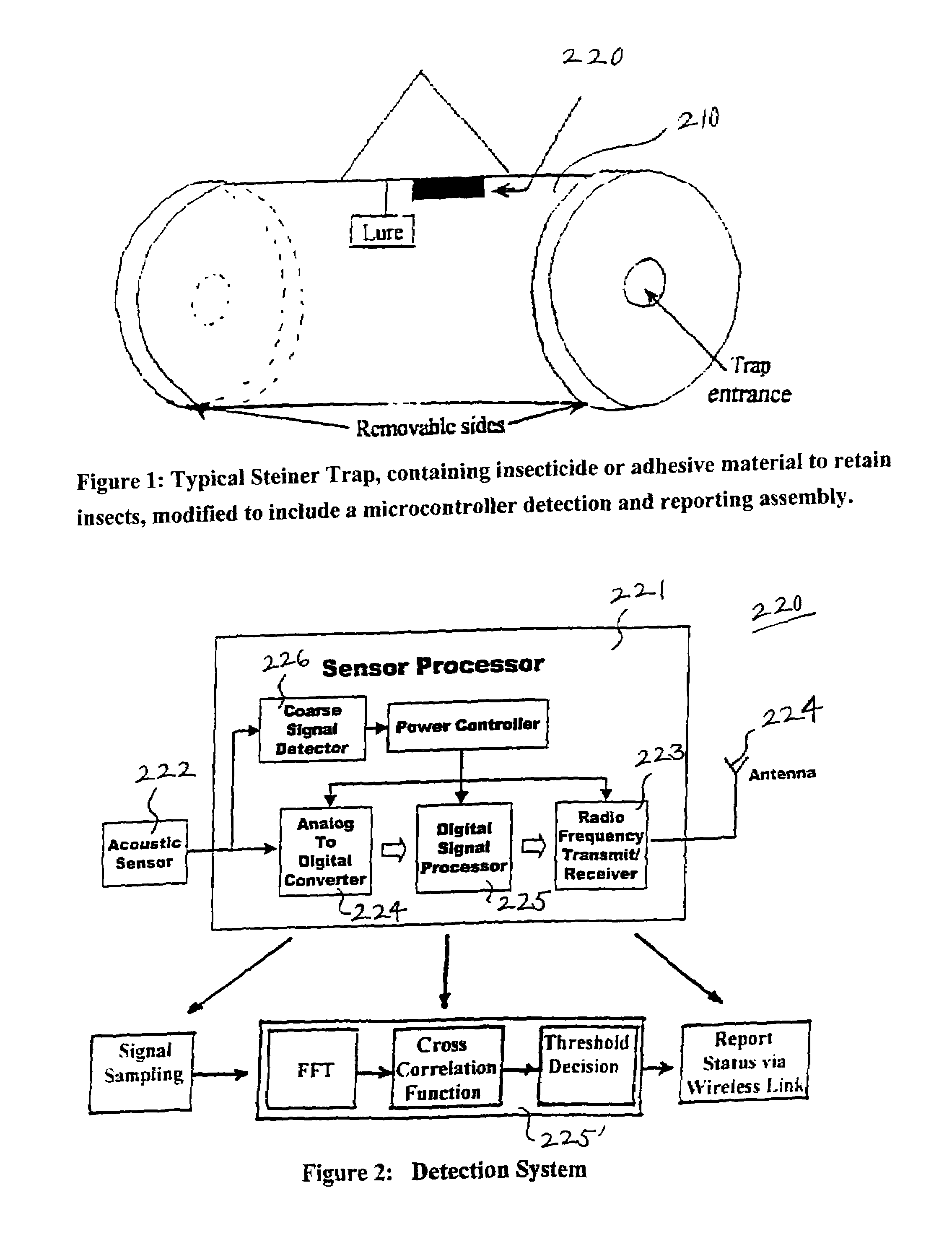 Method and system for remotely detecting trapped insects