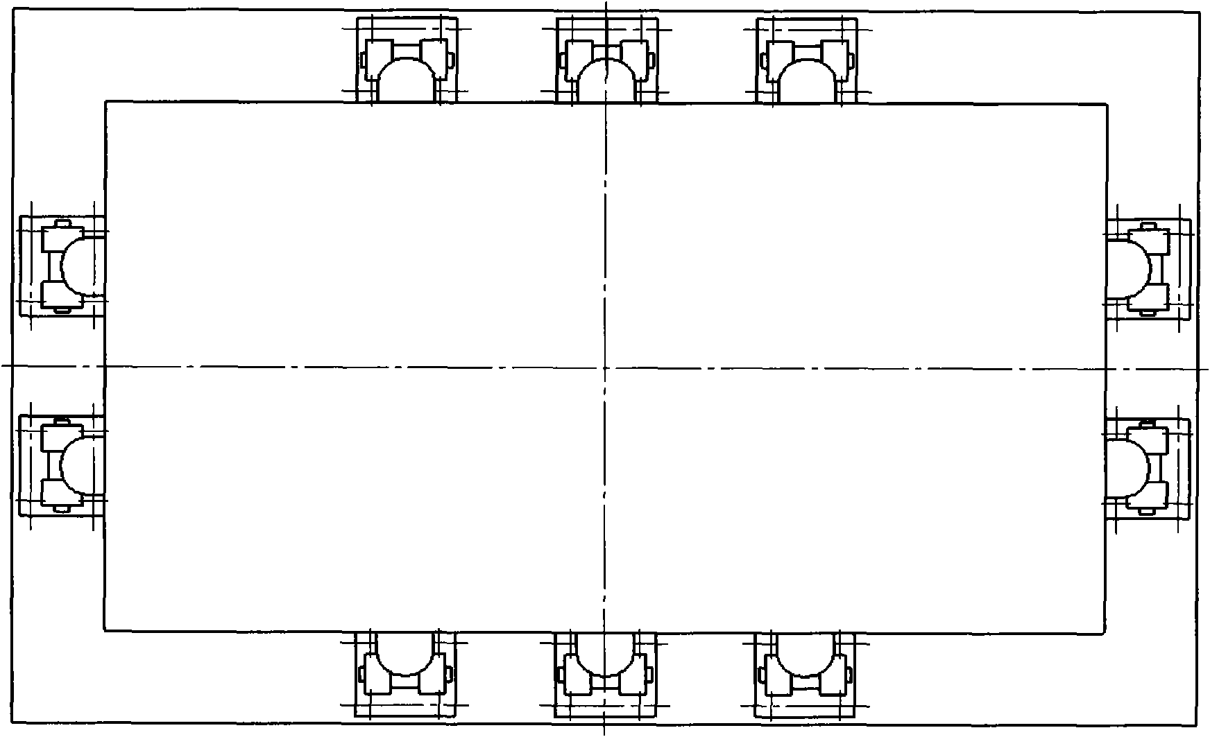 Triaxial vibration-decreasing/vibration-isolating platform of hammer crusher