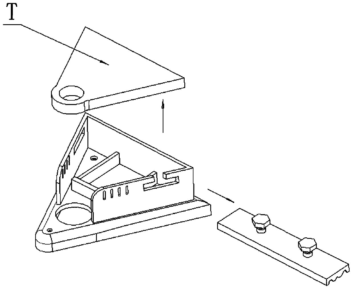 Centering auxiliary device based on automobile oil cylinder support round hole drilling